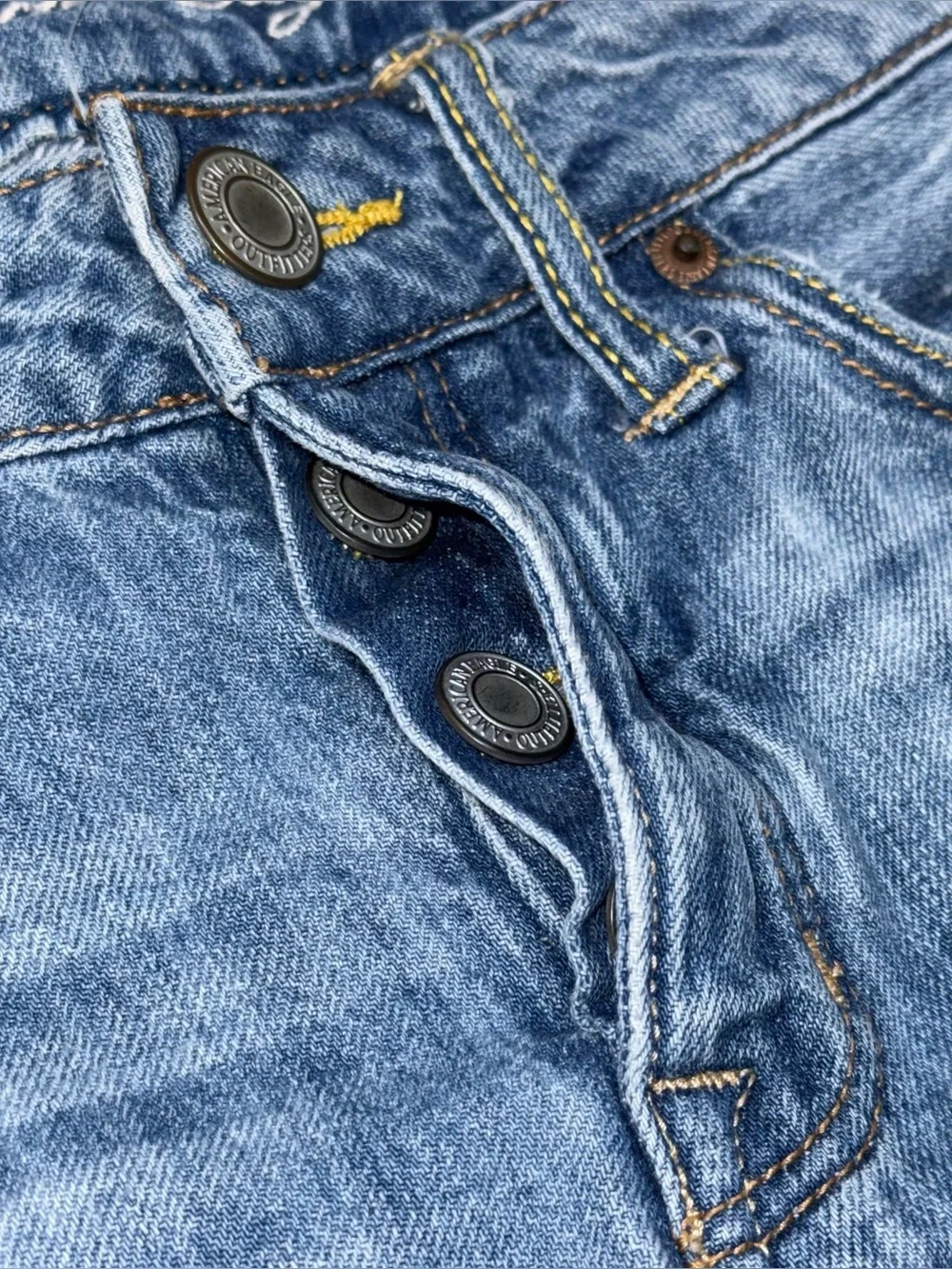 VTG Y2K American Eagle Low Rise Micro Mini Jean Booty Shorts Denim Sz 6 Festival
